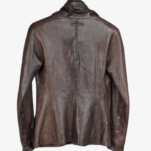 Jean Paul Gaultier Vintage Brown Turnlock Detail Leather Jacket - Picture 2 of 14